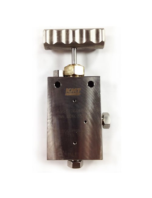 Hand Valve Assembly, UHP, 90 Degree, 2-Way, 3/8"