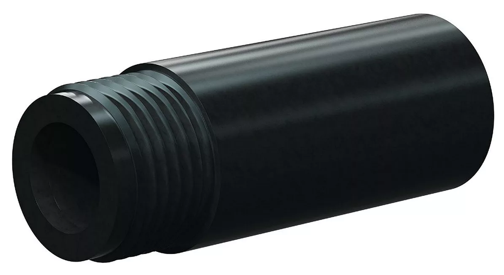 F Boron Carbid Med Length Vent Nozzle SERIES 1" Entry, 1-1/4" Polyuret Thread, 4-1/8" Length  Polyuret Jacket 5/16"