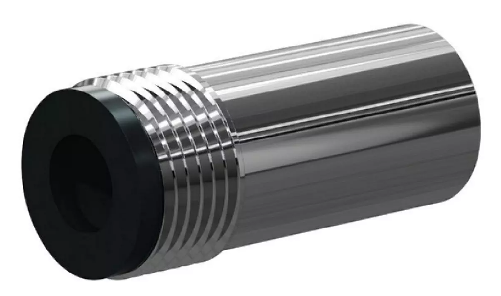 LV Boron Carbide Short Venturi Noz SERIES 1/2" Entry, 1-14 UNS Alumin Thread, 2-1/8" Length  Alumin Jacket 5/16"
