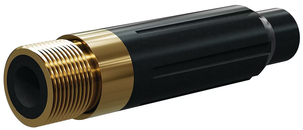 SN159-XL12 BP200 SiAlON XL Perform Nozzle SERIES 1-1/4" Entry, 1-1/4" Brass Thread  Polyuret Jacket 3/4"