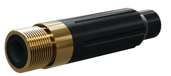 SN159-VP BP200 SiAlON Specialty Vent Nozzle BAZOOKA®  1-1/4" Entry, 1-1/4" Brass Thread Poly Jack 1/4"