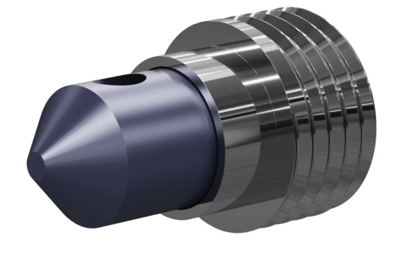 T045 Tungs Carb 45° Angle Nozzle 50MM 50MM Alum Thread, Triple Outlet SERIES 3/8"